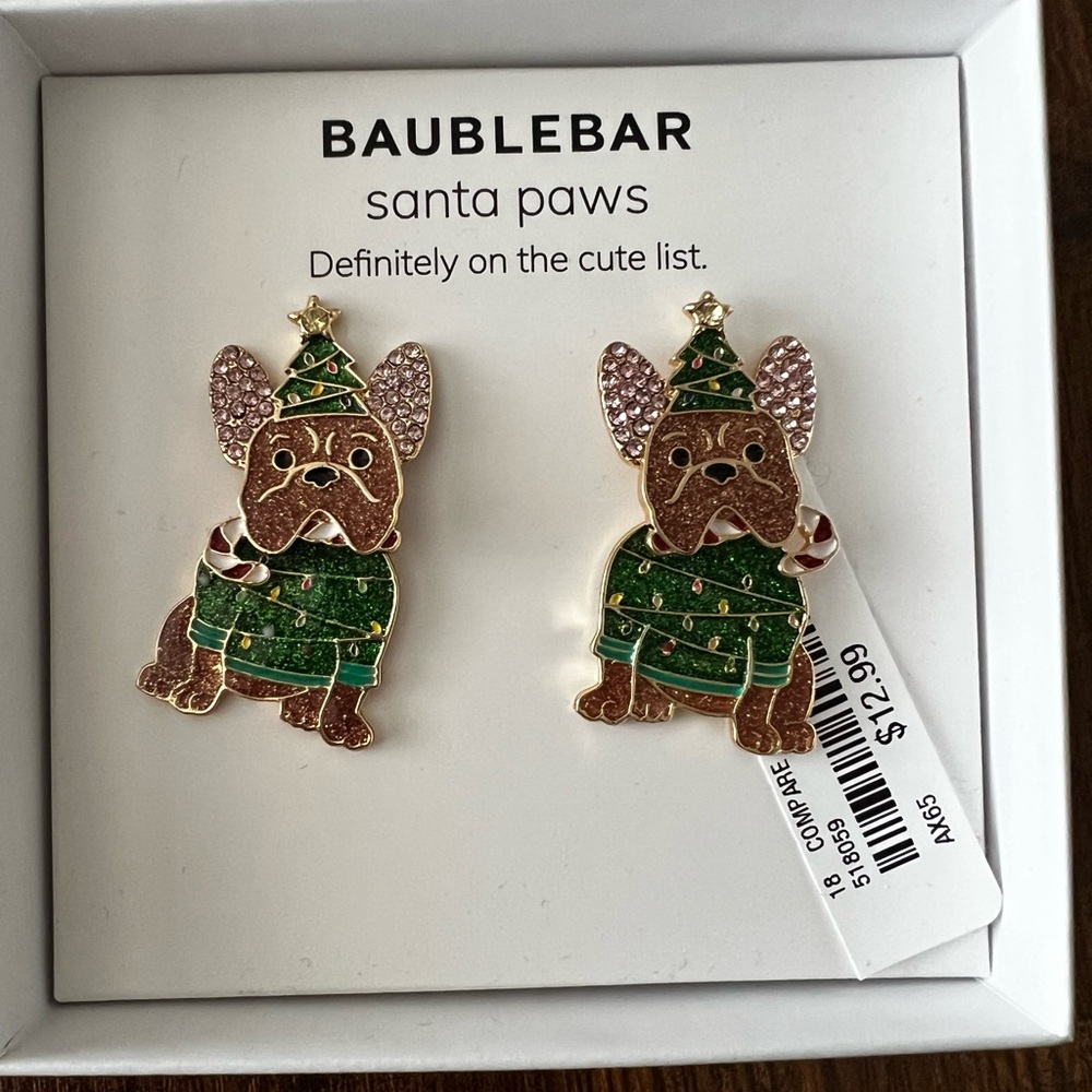 Bauble Bar Santa Paws Earrings